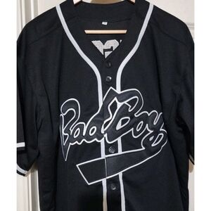 Bad Boy BIGGIE 10 Jersey Adult XL Baseball Shirt Hip Hop Black White